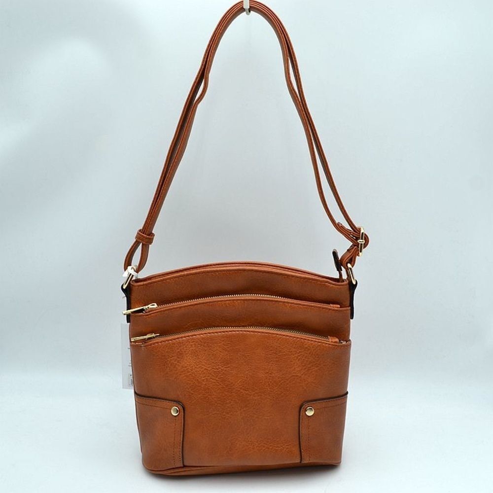 ✨HP✨Alyssa Nicole Triple Zip Pocket Large Crossbody Bag